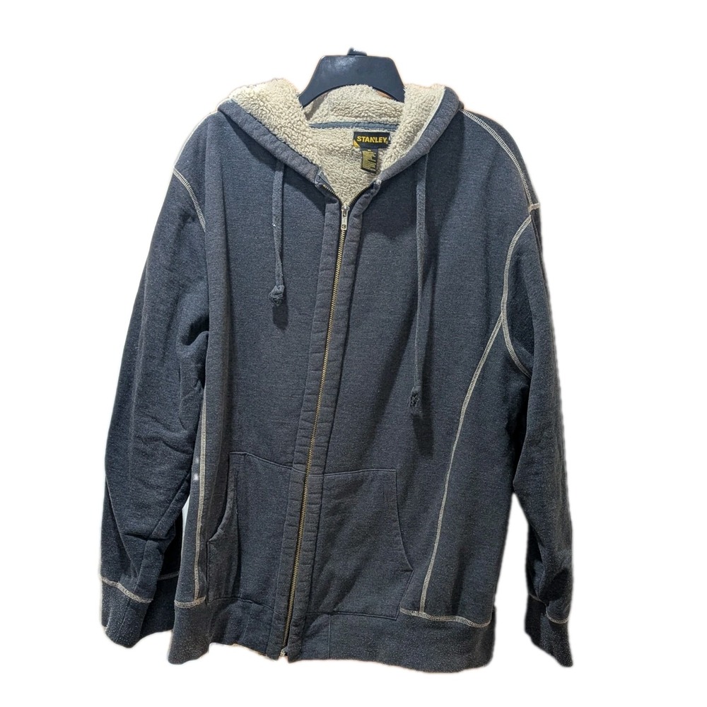 Stanley Workwear Sweatshirt Jacket Sherpa Lined Hooded Men's ‎ XL